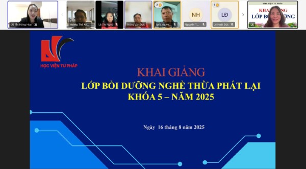 Học viện Tư pháp tổ chức khai giảng Lớp bồi dưỡng nghề Thừa phát lại khóa 5 năm 2025